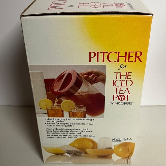 Vintage Mr Coffee Pitcher For The Iced Tea Pot Model TP1 Fits TM1 2 QT New - Picture 7 of 9